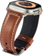Apple Watch Italian Leather Band Strap iWatch 49Mm 45Mm 44Mm 42Mm Ultra 9 SE 8 7 - £35.07 GBP