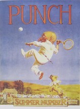 Punch Cartoon Art - Summer Number (Tennis) - Frank Reynolds (1926) - Framed Pict - £25.46 GBP