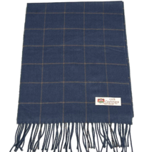Men&#39;s Winter Warm 100% Cashmere Scarf Wrap Made in England Plaid Blue / ... - $9.49