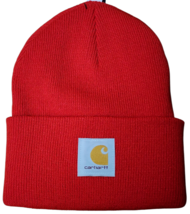 Carhartt Men&#39;s Knit Cuffed Beanie Fire Red OSFM - $18.37