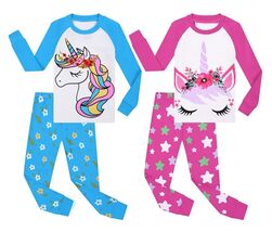 Benaive Girls Cotton Pajamas 4-Piece Set Unicorn Multicolor Size 2T - $76.04 MXN Benaive Girls Cotton Pajamas 4-Piece Set Unicorn Multicolor Size 2T - $76.04 MXN