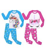 Benaive Girls Cotton Pajamas 4-Piece Set Unicorn Multicolor Size 2T - $76.04 MXN