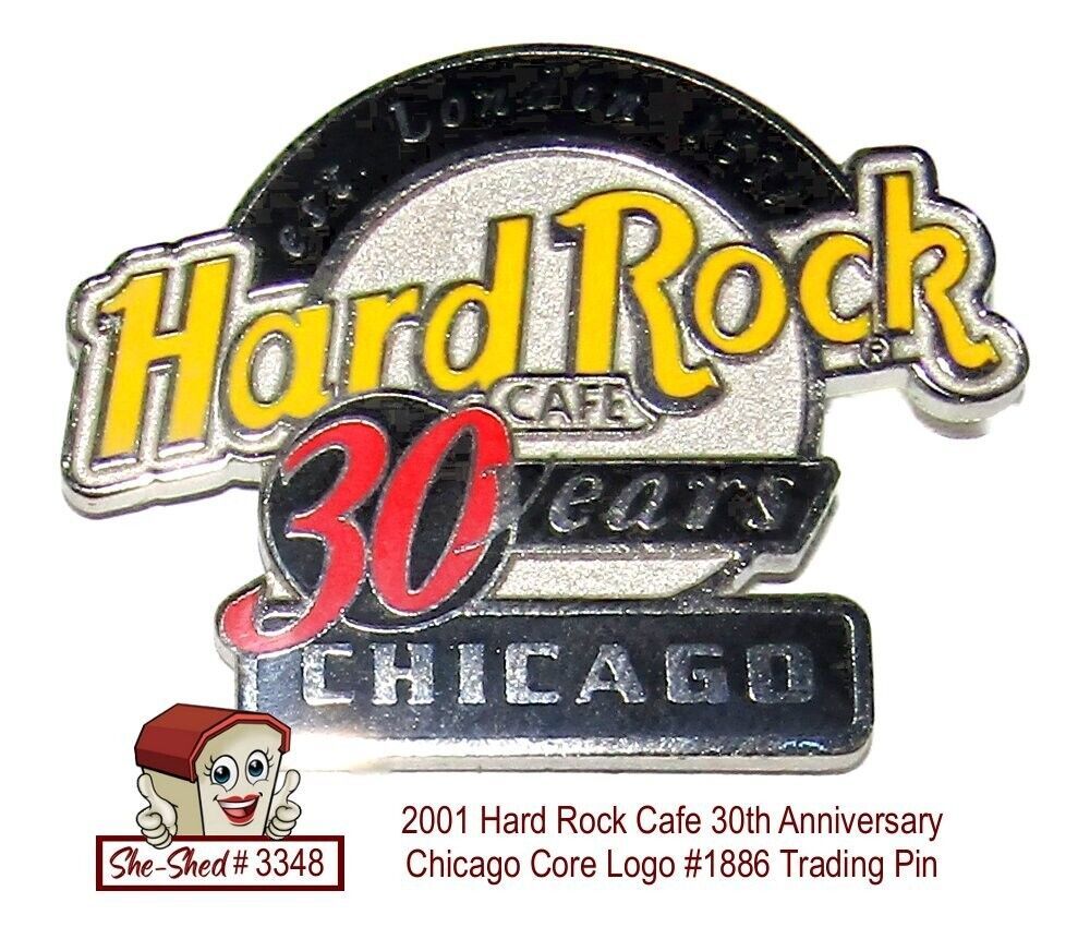 Hard Rock Cafe 30th Anniversary Chicago Core Logo 1886 Trading Pin - $12.95