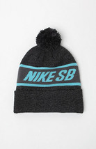 Men&#39;s Guys Nike Sb Snowflake Pom Black/Gray Turquoise Beanie Toque Ski Hat  New - £17.52 GBP