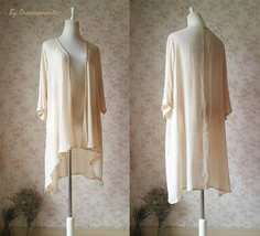 Summer Tencel Linen Open Blouse Loose Long Crop Sleeve Cover Up Plus Siz... - £35.86 GBP