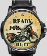 Army Slogan Retro Ready For Duty Art Stylish Rare Quality Wrist Watch - £42.46 GBP