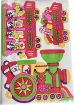 Santa Train Stickers Reindeer Toys Set hallmark Unused Gift Trim Vintage - $13.12
