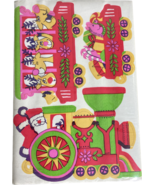 Santa Train Stickers Reindeer Toys Set hallmark Unused Gift Trim Vintage - £10.31 GBP