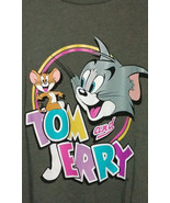 Tom &amp; Jerry Boys XXXL T-Shirt Long Sleeve Grey Cartoon Retro 50% Cotton ... - $27.38 CAD