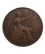 1907 BRITISH ANTIQUE Over 100 Years Old  Edward VII One Penny large Bron... - £3.98 GBP
