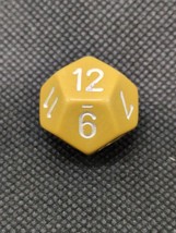 Vintage Yellow/Tan D12 Dice 20MM - $18.80