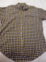 Mans Large Ralph Lauren Jeans Co. Yellow Plaid Summer Cotton S/S Shirt Ec! - £15.81 GBP
