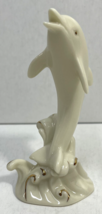 Dolphin Riding the Waves 4&quot; Figurine Sculpture by Lenox w/ COA - £11.79 GBP