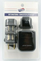 American Tourister International Travel Converter and Plug Set Black, New - £7.95 GBP