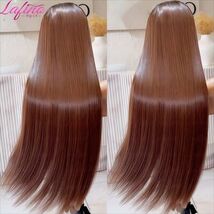 Chocolate Brown Straight Human Hair 13x6 HD Fronal Wig 22inches 2.3 france - $166.32