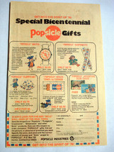 1975 Popsicle Bicentennial Color Ad Get Into the Spirit of &#39;76, Englewoo... - $7.99