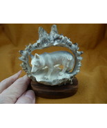 wolf-w46 howling Wolf shed ANTLER crown figurine Bali detailed carving w... - $218.99