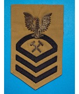 CIRCA 1948, U.S.N., CHIEF, SHIPFITTER, BULLION, KHAKI, RATING BADGE - $41.03 CAD