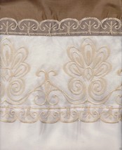 Beautiful Elegant EMBROIDERY 2 Panel Curtain Set &quot;SHERRY&quot; - LIGHT BEIGE ... - £47.21 GBP