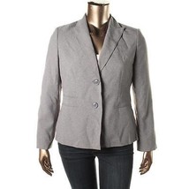 LE SUIT Womens Country Club Gray Pinstripe Two-Button Blazer Jacket 14  - £11.08 GBP