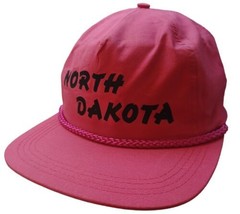 Vintage North Dakota Spellout Adjustable Nylon Ball Cap Hat - $9.76
