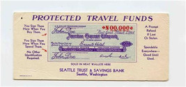 Seattle Trust &amp; Savings Bank Blotter American Express Travelers Checks - $11.88