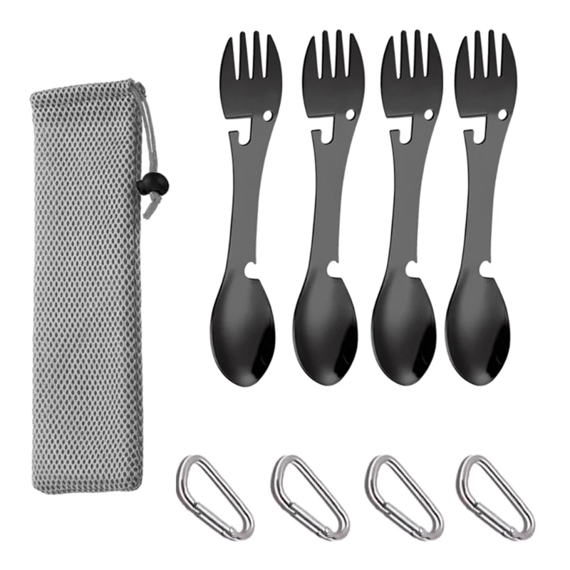 Outdoor Survival Tools 5 In 1 Camping Multi-Functional EDC Practical Kit Fork - £17.45 GBP