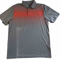 Under Armour Polo Shirt Men&#39;s Large Gray Orange  Loose Performance Golf ... - $13.85