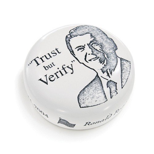 Paper weight"TRUST but VERIFY" Ronald Regan - $39.00
