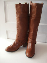 Pour La Victoire Vance British Tan Pebble Leather Pull-On Riding Boots Sz 10 NEW - £118.64 GBP