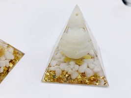 Quartz Rose Orgone Pyramid ~ Amplify Energy, Balancing, Clarity, Energy, Overall - £15.80 GBP