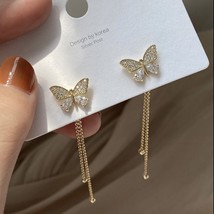 Gold Butterfly Long Tassel Dangle Drop Earrings for Women - £8.78 GBP