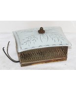 Intricate Antique Art Deco Stamped Metal Lace Ceiling Fixture &amp; Glass Shade - $122.87 CAD