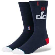STANCE WIZARDS ARENA LOGO SOCKS MID CALF CREW MEN&#39;S GUYS HIPSTERS NAVY BLUE - $14.99