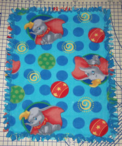 Disney Dumbo Circus Fleece Baby Blanket Pet Lap Security Hand Tied Blue 30&quot;x 24&quot; - £34.33 GBP