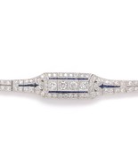 Platinum 4.25 Carat TW Diamond Bracelet w/Synthetic Lab-Created Sapphire... - £6,816.97 GBP