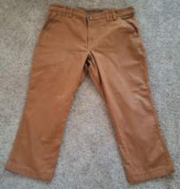 Duluth Trading Flex Fire Hose Pants Brown Canvas Mens 40x27 Relaxed Fit - $32.98