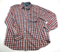 Tommy Hilfiger Jeans Mens Long Sleeve Casual Plaid Button Up Shirt Size ... - $13.86