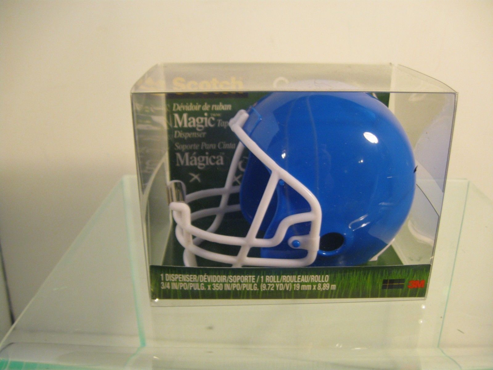 BLUE Football Helmet * 3M Scotch Magic Tape Dispenser + 1 Roll * Refillable NEW! - £9.74 GBP