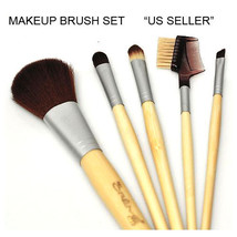 &quot;US SELLER&quot; Bamboo Eco Makeup Cosmetic Brush 5pc Set Tool - £6.26 GBP