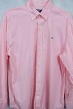 NEW Vineyard Vines Pink and White Stripe Whale Button Down Shirt L 17x35 - £64.73 GBP
