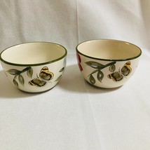 2 Pfaltzgraff Studio Butterfly Botanical Soup Cereal Bowls 36 ounce 6 x ... - £19.54 GBP