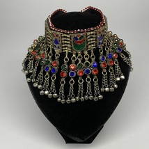 305g, 12&quot;x4.5&quot;Kuchi Choker Necklace Multi-Color Tribal Gypsy Bohemian,B14097 - £37.92 GBP