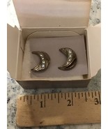 Vtg Avon 86 Crescent Sparkle Pierced Earrings Surgical Steel Posts Silve... - $652.86 MXN
