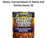 8 Bush&#39;s Steakhouse Grillin&#39; Beans, Canned Beans in Sweet and Smoky Sauc... - £18.98 GBP