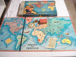 Pirate and Traveler Game Complete 1954 Milton Bradley #4563-D Geography ... - $19.99