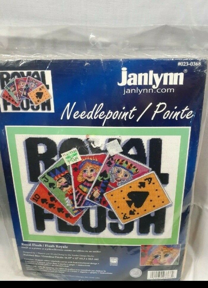 Janlynn Needlepoint Kit 023 0368 Royal Flush Kooler Design Studio Poker Gamble - £23.84 GBP