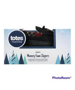Totes Men&#39;s Faux Suede Slippers Size XL 11-12 Black Memory Foam Loafers NEW - $30.51 CAD