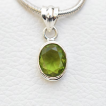 Natural Peridot Pendant | 925 Sterling Silver| Handmade Gift Ideas| August Birth - £71.22 GBP