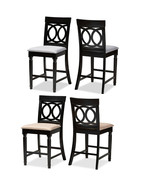 2 Verina Brown Counter Stools Solid Oak Wood Modern Contemporary Grey Ta... - $3,685.49 MXN+